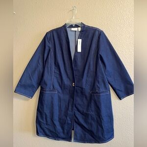 NWT! Chico’s Sz 3 (Sz 16) Refined Denim Topper LS Jacket Denim Dream Wash